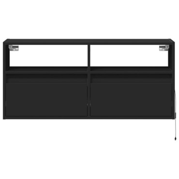 vidaXL Έπιπλο Τοίχου Τηλεόρασης με LED Μαύρο 100x31x45cm