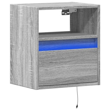 vidaXL Έπιπλο Τοίχου Τηλεόρασης με LED Γκρι Sonoma 41x31x45cm