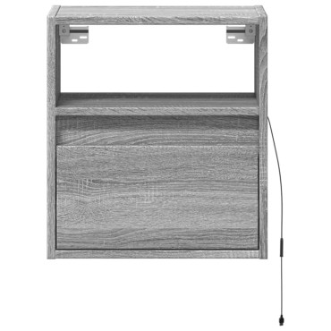 vidaXL Έπιπλο Τοίχου Τηλεόρασης με LED Γκρι Sonoma 41x31x45cm