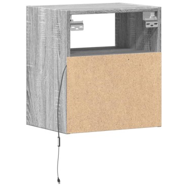 vidaXL Έπιπλο Τοίχου Τηλεόρασης με LED Γκρι Sonoma 41x31x45cm