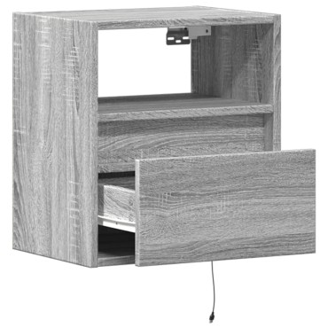 vidaXL Έπιπλο Τοίχου Τηλεόρασης με LED Γκρι Sonoma 41x31x45cm