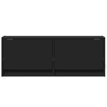 vidaXL Έπιπλο Τοίχου Τηλεόρασης με LED Μαύρο 100x31x38cm