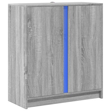 vidaXL Ντουλάπι με Φώτα LED Γκρι Sonoma 77x34x85cm Επεξεργασμένο Ξύλο 1 τεμ.