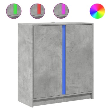 vidaXL Ντουλάπι με Φώτα LED Γκρι Σκυρ. 77x34x85cm Επεξεργασμένο Ξύλο 1 τεμ.