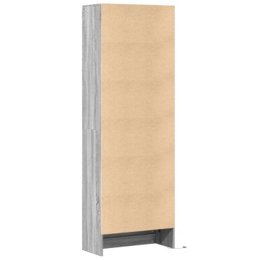 vidaXL Ντουλάπι με LED Γκρι 69x32,5x200cm από Επεξεργασμένο Ξύλο 1 τεμ.