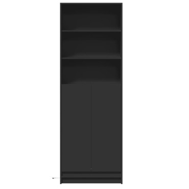 vidaXL Ντουλάπι με LED Μαύρο 69x32,5x200cm από Επεξεργασμένο Ξύλο 1 τεμ.