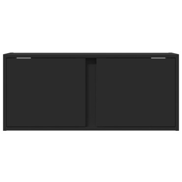 vidaXL Έπιπλο Τοίχου Τηλεόρασης με LED Μαύρο 80x31x35cm