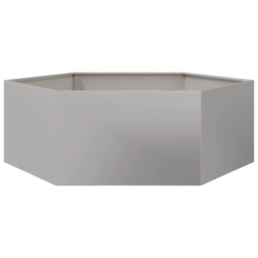 vidaXL Ζαρντινιέρα Κήπου Εξάγωνη 138x120x45 εκ. Ανοξείδωτο Ατσάλι
