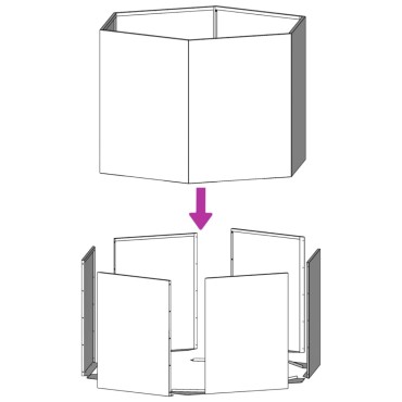 vidaXL Ζαρντινιέρα Κήπου Εξάγωνη 138x120x45 εκ. Ανοξείδωτο Ατσάλι