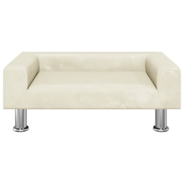 vidaXL Καναπές Παιδικός Κρεμ 70x45x26,5cm από Βελούδο 1 τεμ.