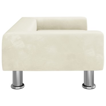 vidaXL Καναπές Παιδικός Κρεμ 70x45x26,5cm από Βελούδο 1 τεμ.
