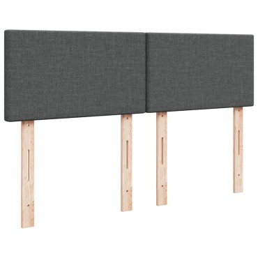 vidaXL Κρεβάτι Boxspring με Στρώμα Σκούρο Γκρι 140x190 εκ. Υφασμάτινο
