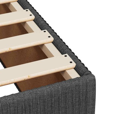 vidaXL Κρεβάτι Boxspring με Στρώμα Σκούρο Γκρι 140x190 εκ. Υφασμάτινο