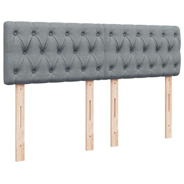 vidaXL Κρεβάτι Boxspring με Στρώμα Ανοιχτό Γκρι 140x190 εκ. Υφασμάτινο