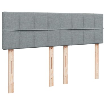 vidaXL Κρεβάτι Boxspring με Στρώμα Ανοιχτό Γκρι 140x190 εκ. Υφασμάτινο
