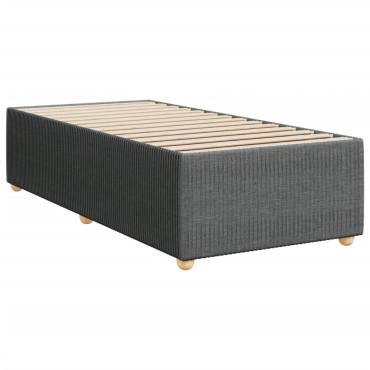 vidaXL Κρεβάτι Boxspring με Στρώμα Σκούρο Γκρι 90x200 εκ. Υφασμάτινο