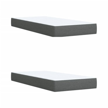 vidaXL Κρεβάτι Boxspring με Στρώμα Μαύρο 200x200 εκ. Υφασμάτινο
