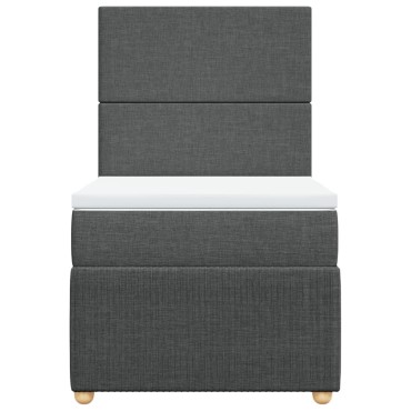 vidaXL Κρεβάτι Boxspring με Στρώμα Σκούρο Γκρι 80x200 εκ. Υφασμάτινο