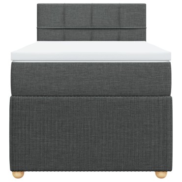 vidaXL Κρεβάτι Boxspring με Στρώμα Σκούρο Γκρι 80x200 εκ. Υφασμάτινο