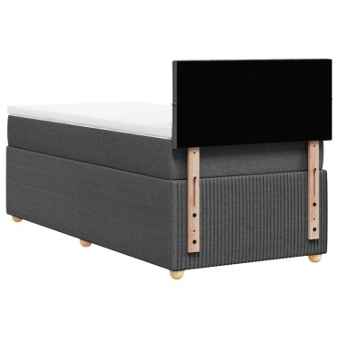 vidaXL Κρεβάτι Boxspring με Στρώμα Σκούρο Γκρι 80x200 εκ. Υφασμάτινο