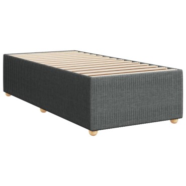 vidaXL Κρεβάτι Boxspring με Στρώμα Σκούρο Γκρι 90x200 εκ. Υφασμάτινο