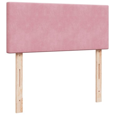 vidaXL Κρεβάτι Boxspring με Στρώμα Ροζ 120x200cm Βελούδινο 1 τεμ. - Μονό