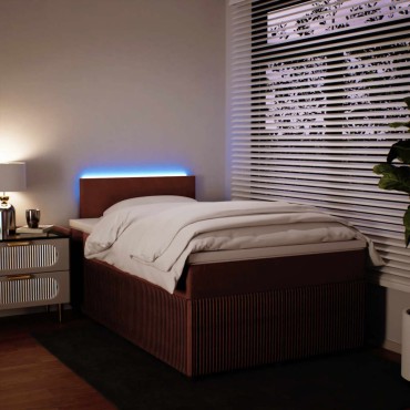 vidaXL Κρεβάτι Boxspring με Στρώμα Ροζ 120x200cm Βελούδινο 1 τεμ. - Μονό