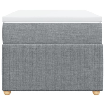 vidaXL Κρεβάτι Boxspring με Στρώμα Ανοιχτό Γκρι 80x200cm Υφασμάτινο 1 τεμ. - Μονό