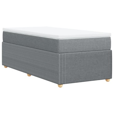 vidaXL Κρεβάτι Boxspring με Στρώμα Ανοιχτό Γκρι 80x200cm Υφασμάτινο 1 τεμ. - Μονό