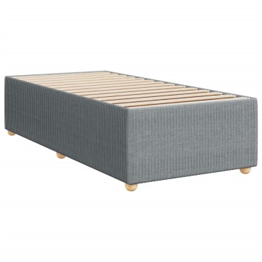 vidaXL Κρεβάτι Boxspring με Στρώμα Ανοιχτό Γκρι 80x200cm Υφασμάτινο 1 τεμ. - Μονό
