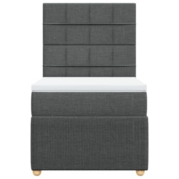 vidaXL Κρεβάτι Boxspring με Στρώμα Σκούρο Γκρι 80x200 εκ. Υφασμάτινο