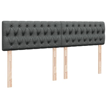 vidaXL Κρεβάτι Boxspring με Στρώμα Σκούρο Γκρι 180x200cm Υφασμάτιν 1 τεμ. - Διπλό