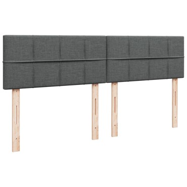 vidaXL Κρεβάτι Boxspring με Στρώμα Σκούρο Γκρι 180x200cm Υφασμάτιν 1 τεμ. - Διπλό