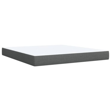 vidaXL Κρεβάτι Boxspring με Στρώμα Σκούρο Γκρι 180x200cm Υφασμάτιν 1 τεμ. - Διπλό