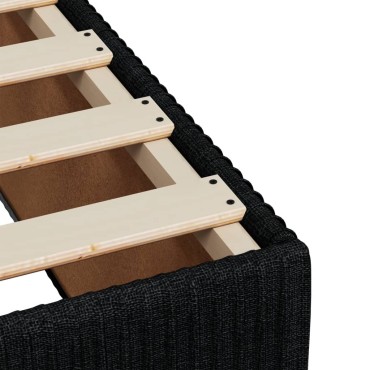 vidaXL Κρεβάτι Boxspring με Στρώμα Μαύρο 140x190cm Υφασμάτινο 1 τεμ. - Διπλό