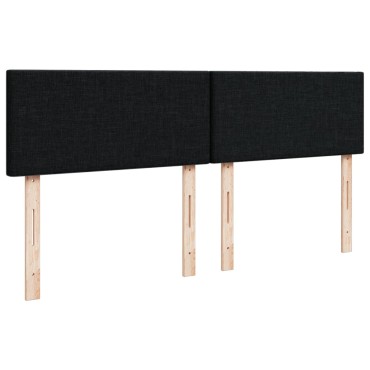 vidaXL Κρεβάτι Boxspring με Στρώμα Μαύρο 140x190cm Υφασμάτινο 1 τεμ. - Διπλό