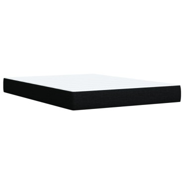 vidaXL Κρεβάτι Boxspring με Στρώμα Μαύρο 140x190cm Υφασμάτινο 1 τεμ. - Διπλό