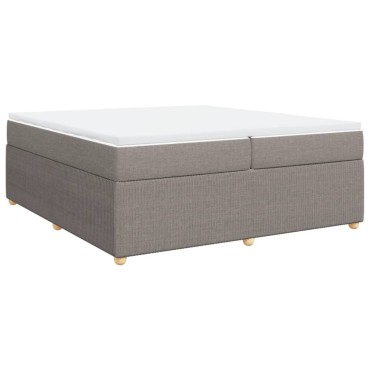vidaXL Κρεβάτι Boxspring με Στρώμα Taupe 200x200cm Υφασμάτινο 1 τεμ. - Διπλό