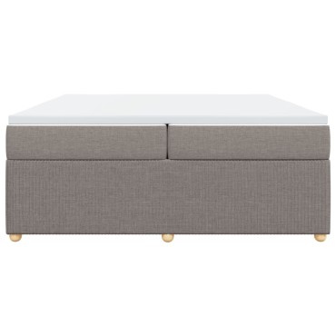vidaXL Κρεβάτι Boxspring με Στρώμα Taupe 200x200cm Υφασμάτινο 1 τεμ. - Διπλό