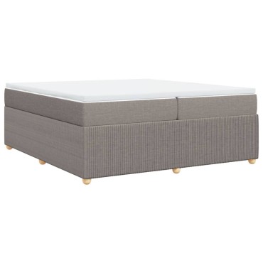vidaXL Κρεβάτι Boxspring με Στρώμα Taupe 200x200cm Υφασμάτινο 1 τεμ. - Διπλό