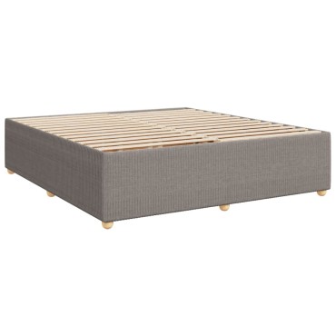 vidaXL Κρεβάτι Boxspring με Στρώμα Taupe 200x200cm Υφασμάτινο 1 τεμ. - Διπλό