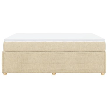 vidaXL Κρεβάτι Boxspring με Στρώμα Κρεμ 160x200cm Υφασμάτινο 1 τεμ. - Διπλό