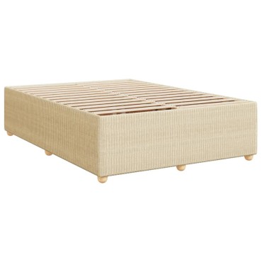 vidaXL Κρεβάτι Boxspring με Στρώμα Κρεμ 160x200cm Υφασμάτινο 1 τεμ. - Διπλό