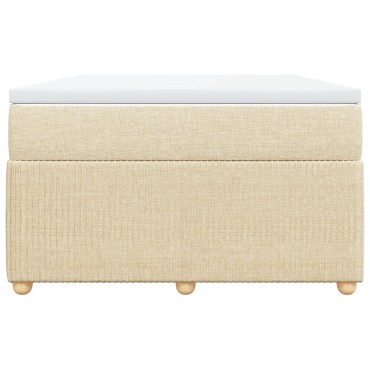 vidaXL Κρεβάτι Boxspring με Στρώμα Κρεμ 120x200cm Υφασμάτινο 1 τεμ. - Μονό