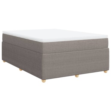 vidaXL Κρεβάτι Boxspring με Στρώμα Taupe 140x200cm Υφασμάτινο 1 τεμ. - Διπλό
