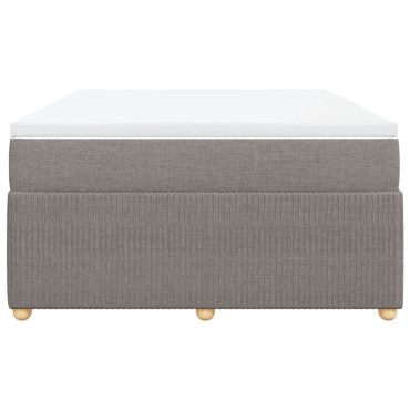 vidaXL Κρεβάτι Boxspring με Στρώμα Taupe 140x200cm Υφασμάτινο 1 τεμ. - Διπλό