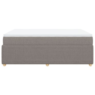vidaXL Κρεβάτι Boxspring με Στρώμα Taupe 140x200cm Υφασμάτινο 1 τεμ. - Διπλό