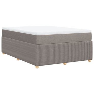 vidaXL Κρεβάτι Boxspring με Στρώμα Taupe 140x200cm Υφασμάτινο 1 τεμ. - Διπλό