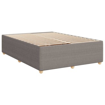 vidaXL Κρεβάτι Boxspring με Στρώμα Taupe 140x200cm Υφασμάτινο 1 τεμ. - Διπλό