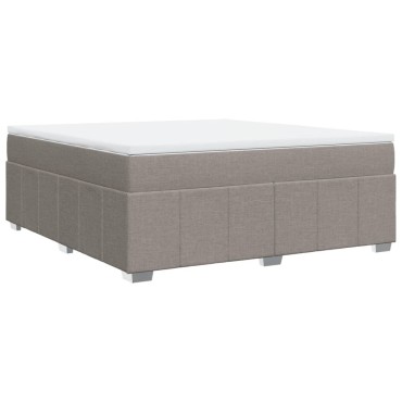 vidaXL Κρεβάτι Boxspring με Στρώμα Taupe 180x200 εκ. Υφασμάτινο